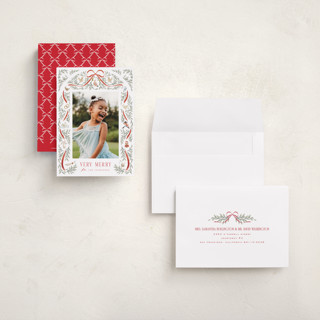 This is a santa suit petite holiday cards with standard by Leah Bisch called twelve days printing on signature in petite