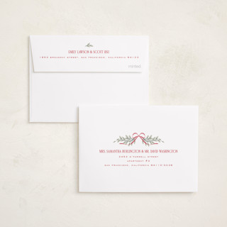 This is a santa suit petite holiday cards with standard by Leah Bisch called twelve days printing on signature in petite