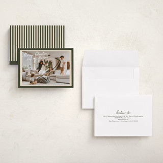 This is a forest petite holiday cards with standard by Maja Cunningham called vintage photo card printing on recycled smooth signature in petite