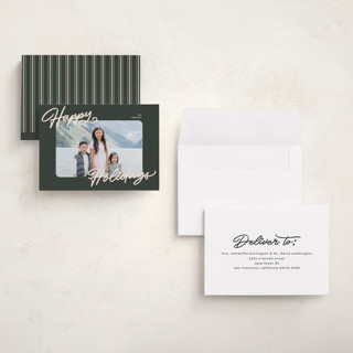 This is a olive petite holiday cards with standard by Pixel and Hank called the classic printing on recycled smooth signature in petite