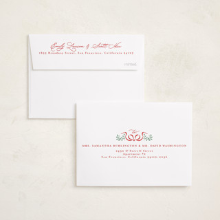 This is a cherry petite holiday cards with standard by Tamara Hilje called charming printing on signature in petite