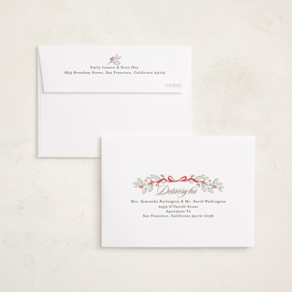 This is a dove petite holiday cards with standard by Karidy Walker called chantilly printing on signature in petite