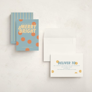 This is a halo petite holiday cards with standard by Creo Study called christmas polka printing on signature in petite