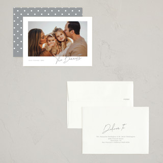 This is a silverbells petite holiday cards with standard by That Girl Press called moment in time printing on recycled smooth signature in petite