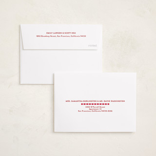 This is a nutmeg petite holiday cards with standard by Shari Margolin called festive stripes printing on recycled smooth signature in petite