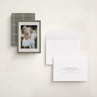 This is a sage petite holiday cards with standard by Nicole Walsh called simple frame printing on recycled smooth signature in petite