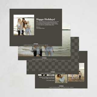 This is a stone petite holiday cards with standard by Brianne Larsen called classic four printing on recycled smooth signature in petite