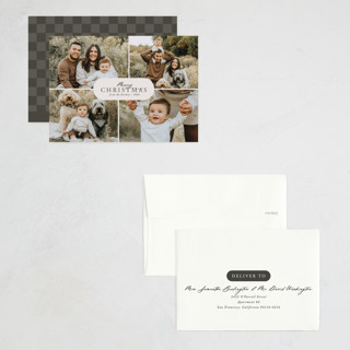 This is a stone petite holiday cards with standard by Brianne Larsen called classic four printing on recycled smooth signature in petite