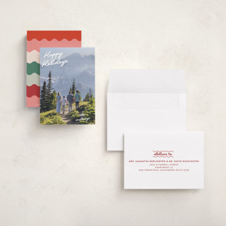 This is a snow petite holiday cards with standard by Tennie and Co. called squiggles printing on recycled smooth signature in petite