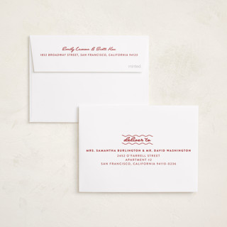 This is a snow petite holiday cards with standard by Tennie and Co. called squiggles printing on recycled smooth signature in petite