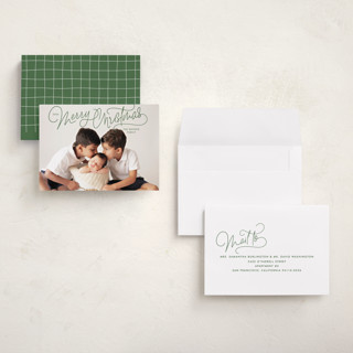 This is a pine petite holiday cards with standard by Lauren Chism called up top printing on recycled smooth signature in petite
