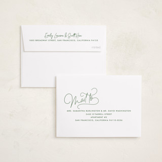 This is a pine petite holiday cards with standard by Lauren Chism called up top printing on recycled smooth signature in petite