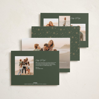 This is a pine petite holiday cards with standard by Robert and Stella called our merry mayhem printing on recycled smooth signature in petite