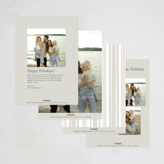 This is a mist petite holiday cards with standard by Robert and Stella called peppermint stripe printing on recycled smooth signature in petite