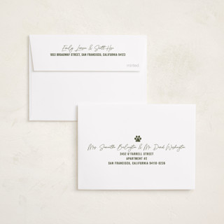 This is a evergreen petite holiday cards with standard by Brooke Chandler called our pack to yours printing on recycled smooth signature in petite