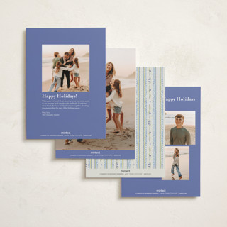 This is a blue jay petite holiday cards with standard by Lucrecia Caporale called delicate botanical frame printing on recycled smooth signature in petite