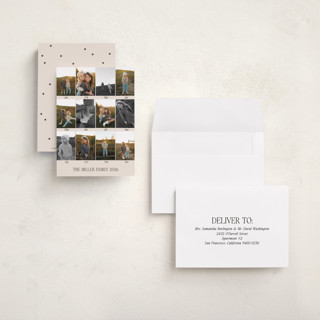 This is a latte petite holiday cards with standard by Morgan Kendall called collective printing on recycled smooth signature in petite