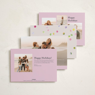 This is a cream petite holiday cards with standard by Anastasia Makarova called our new era printing on recycled smooth signature in petite