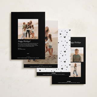 This is a snow petite holiday cards with standard by AK Graphics called mickey confetti printing on recycled smooth signature in petite