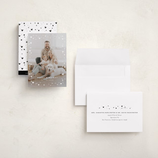 This is a snow petite holiday cards with standard by AK Graphics called mickey confetti printing on recycled smooth signature in petite