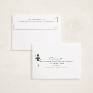 This is a fir petite holiday cards with standard by Teju Reval called nutcracker toile printing on recycled smooth signature in petite