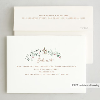 This is a tinsel petite holiday cards with standard by Petra Kern called keepsake wreath printing on recycled smooth signature in petite