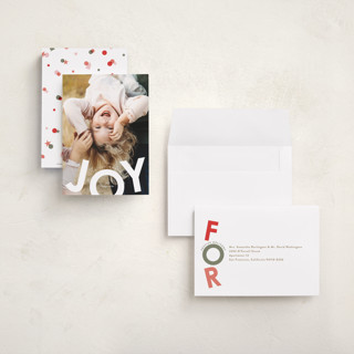 This is a snow petite holiday cards with standard by Jackie Crawford called exuberant printing on recycled smooth signature in petite