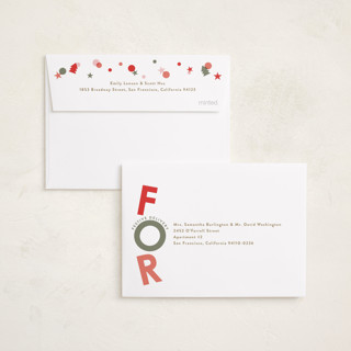 This is a snow petite holiday cards with standard by Jackie Crawford called exuberant printing on recycled smooth signature in petite