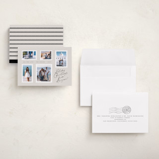 This is a ivory petite holiday cards with standard by Amy Payne called stamp collection printing on recycled smooth signature in petite