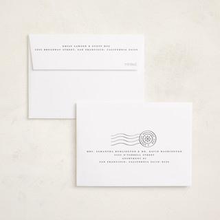 This is a ivory petite holiday cards with standard by Amy Payne called stamp collection printing on recycled smooth signature in petite