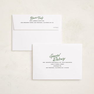 This is a spruce petite holiday cards with standard by Owl and Toad called new location printing on recycled smooth signature in petite