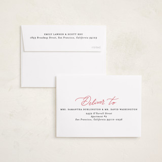 This is a stocking petite holiday cards with standard by Creo Study called from the heart printing on recycled smooth signature in petite