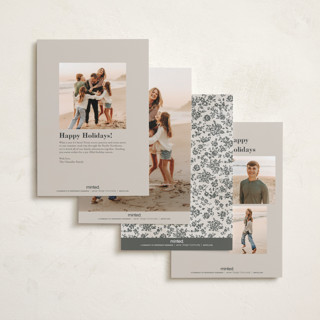 This is a cream petite holiday cards with standard by Jessie Steury called wallpaper printing on recycled smooth signature in petite