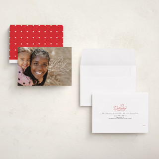 This is a cotton petite holiday cards with standard by Laura Hamm called disney mickey spirit printing on recycled smooth signature in petite
