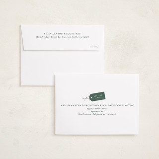 This is a tree petite holiday cards with standard by Carolyn MacLaren called preppy frame printing on recycled smooth signature in petite