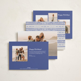 This is a blue joy petite holiday cards with standard by Lucrecia Caporale called cheerful frame printing on recycled smooth signature in petite