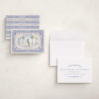 This is a blue joy petite holiday cards with standard by Lucrecia Caporale called cheerful frame printing on recycled smooth signature in petite