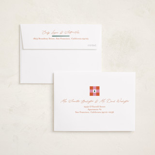 This is a gumdrop petite holiday cards with standard by Carrie ONeal called grandmas dishes printing on recycled smooth signature in petite