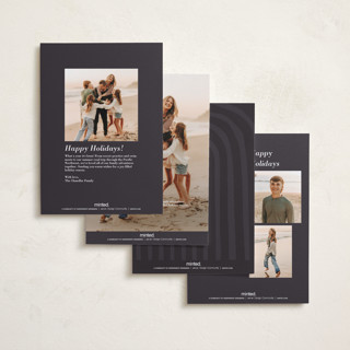 This is a charcoal petite holiday cards with standard by Oma N. Ramkhelawan called arched simplicity printing on recycled smooth signature in petite