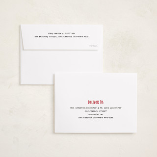 This is a candy cane petite holiday cards with standard by Louise Kay called joyful pet printing on recycled smooth signature in petite