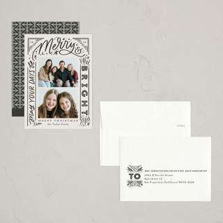 This is a gravel petite holiday cards with standard by Alethea and Ruth called arched multi lettering printing on recycled smooth signature in petite
