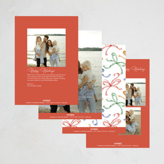 This is a fruitcake petite holiday cards with standard by Paper Sun Studio called baubles and bows printing on recycled smooth signature in petite