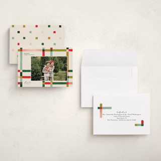 This is a fruit salad petite holiday cards with standard by Carrie ONeal called knitted plaid printing on recycled smooth signature in petite