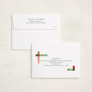 This is a fruit salad petite holiday cards with standard by Carrie ONeal called knitted plaid printing on recycled smooth signature in petite