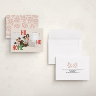 This is a eggnog petite holiday cards with standard by Mary Kay Garttmeier called new ho ho home printing on recycled smooth signature in petite
