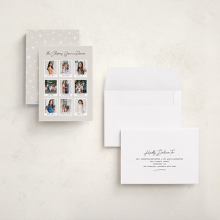 This is a latte petite holiday cards with standard by Hooray Creative called year in review printing on recycled smooth signature in petite