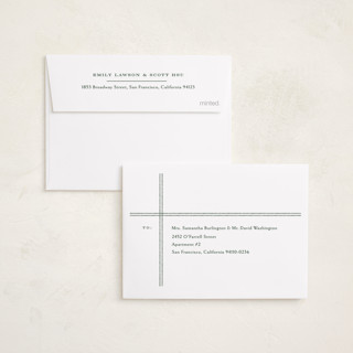 This is a pine petite holiday cards with standard by Amy Kross called meadows printing on signature in petite