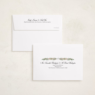 This is a holly berry petite holiday cards with standard by Susan Moyal called classic joy printing on recycled smooth signature in petite