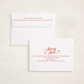 This is a candy cane petite holiday cards with standard by Ekko Studio called nostalgia printing on recycled smooth signature in petite