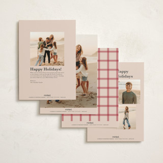 This is a rosy cheeks petite holiday cards with standard by Kate Ahn called with flourish printing on signature in petite